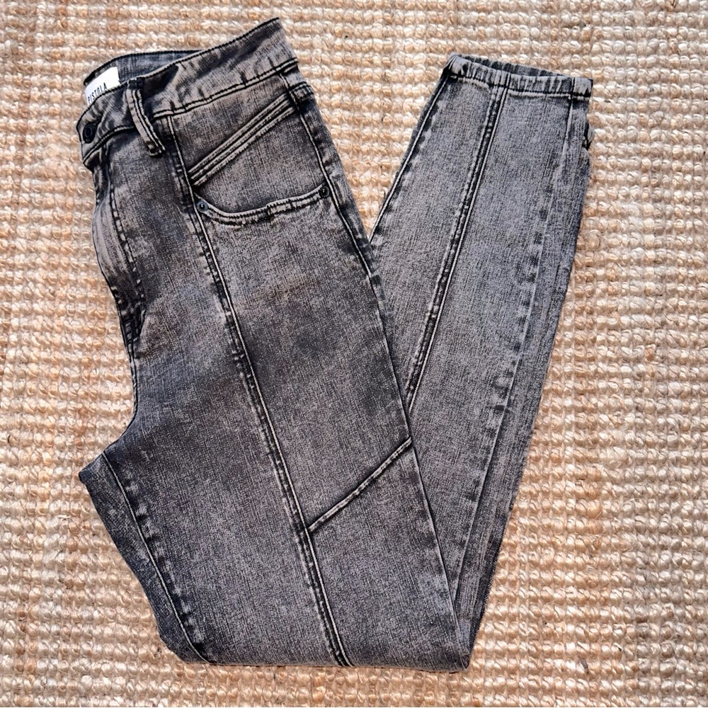 Pistola Leona High Rise Moto Zip Skinny Jeans
